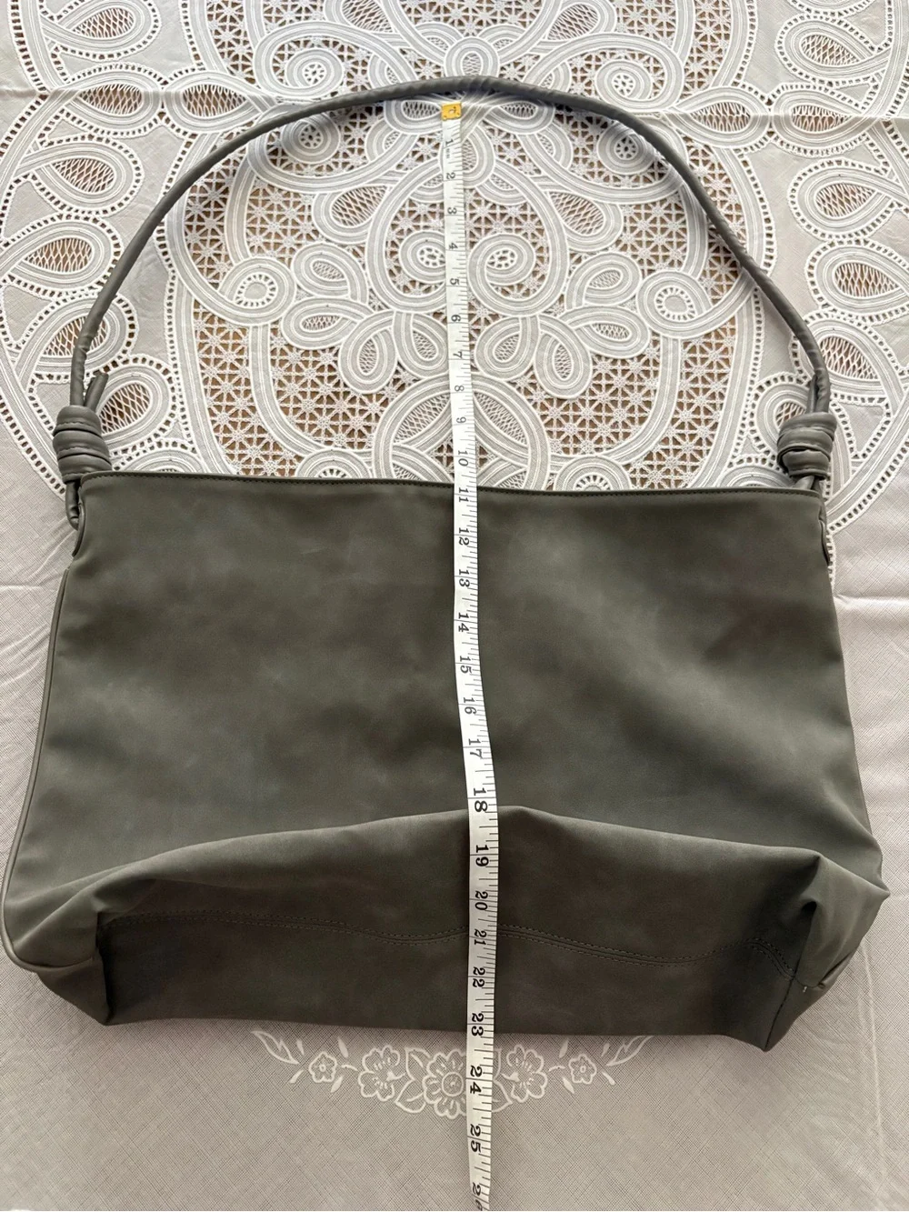 NWOT 8 Other Reasons Olive Gray Shoulder Bag with Knotted Strap